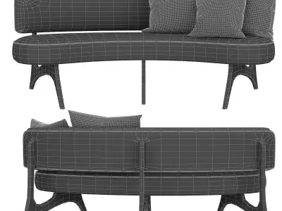 Kagan Style Floating Curved Sofa 3d model Low-poly 3D model