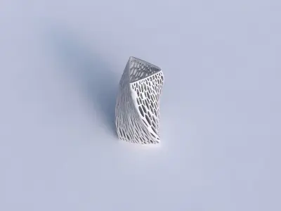 Vase twist triangle with fine organic lattice 3D print model