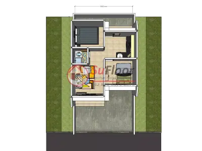 House 6x12m code 581 - Sketchup 3D model 3D model 3D model