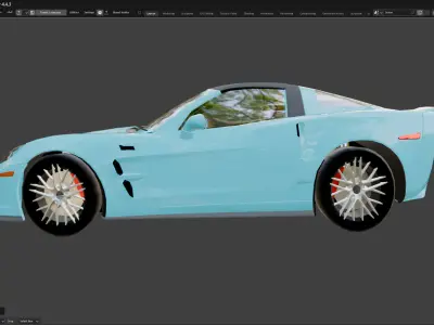 Car Chevrolet Corvette C6 Low-poly 3D model