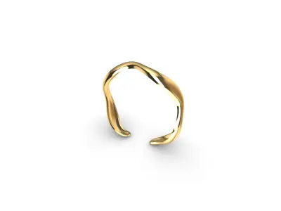 Wave Ring - Adjustable 3D print model