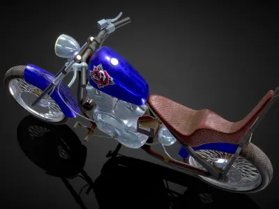 Evolution Sportster Chopper High Quality 3D Model 3D model