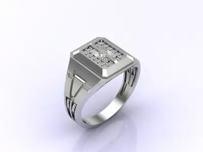 Print Ready STL 3DM  Gents Rings Diamond Men Ring  3D print model 63