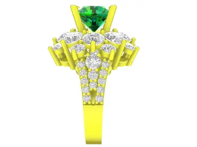 A7441 Luxury Asian Diamond Engagement Ring 3D Model 3D print model