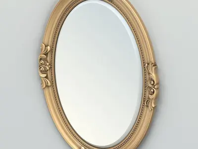 Oval mirror frame 003 3D model