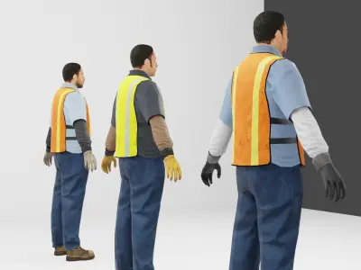 Worker Pack Low-poly 3D model Low-poly 3D model