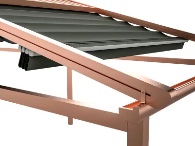 Motorized Pergola 5a copper matte 3D model