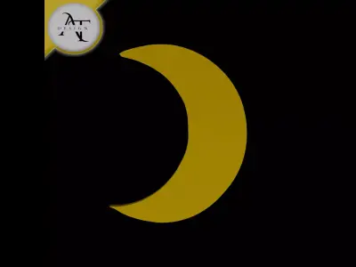Simple Moon Symbol - 2D Art Free 3D print model buy