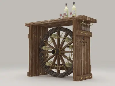 wine holder and bottel display 3D model