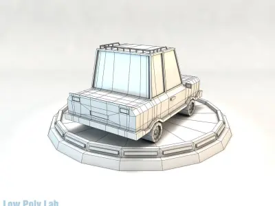 Cartoon Family City Car Low-poly 3D model