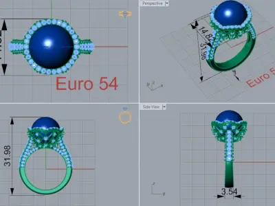 bride pearl ring pr0009 3D print model