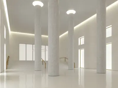 Luxury Building Entrance Lobby 3D model