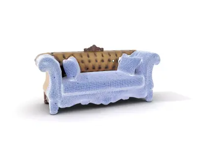 Victorian Brown Sofa model pack Low-poly 3D model