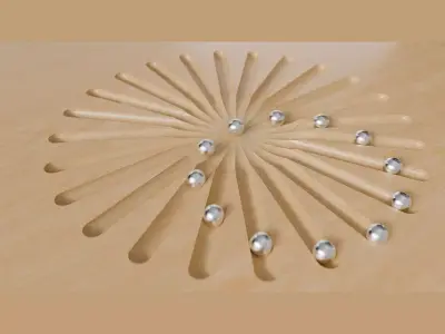 Metal Balls looping sym Low-poly 3D model