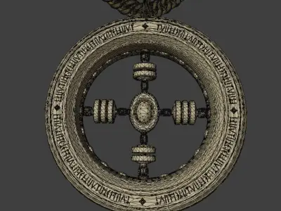 Gold Chain and Pendant 3D Model 3D model