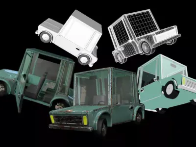 Cartoon Car 3D model 34