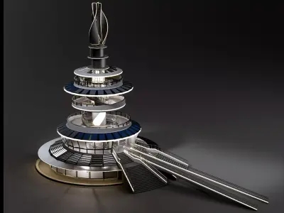solar tower 3D model