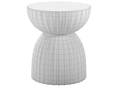 Antique Brass Accent Table 3D model