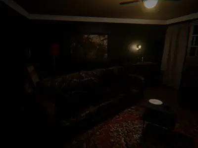 Horror Living Room Low-poly 3D model