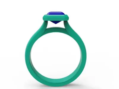 Bezel Engagement Ring  03 3D print model