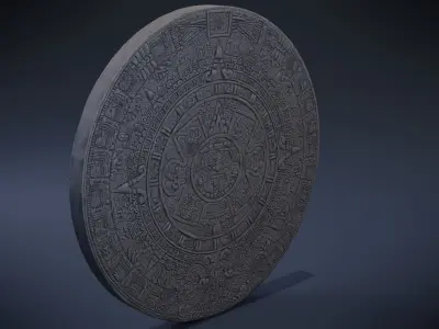 Aztec Calendar  Low-poly 3D model
