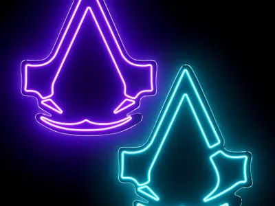 Assassins Creed Neon Sign 3D model