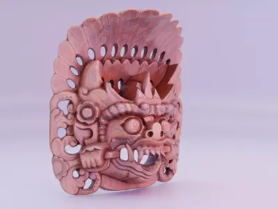 African Mask 03 low poly 3D model Low-poly 3D model