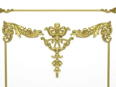 Plaster decorative frame 3D model 01 3D model