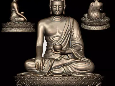Ancient Chinese mythology Buddha Bodhisattva statue  Buddha 3D print model