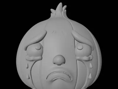 Crying Onion Cartoon Food 3D Model 3D print model