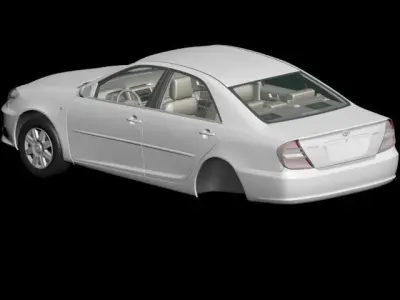 Toyota Camry 2003-2004 low poly and high poly 3D model
