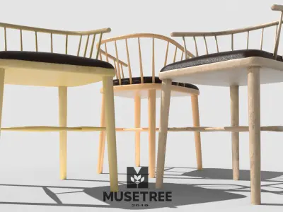 Chair muse tree Low-poly 3D model