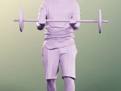 Jeremy 11571 - Man Training  With Weights Low-poly 3D model