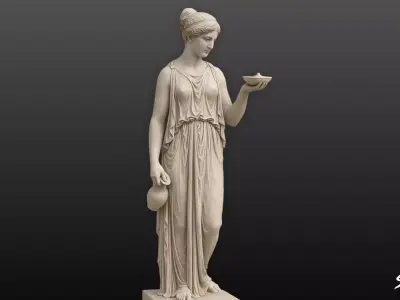 Hygieia Statue Low-poly 3D model