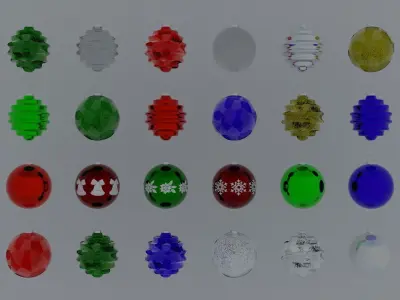 Holiday Christmas ornament set 3D model