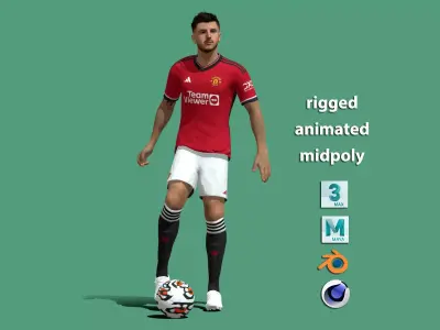 3D Rigged Mason Mount Manchester United 3D model