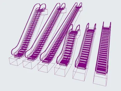 Escalator set of ladders 3D model