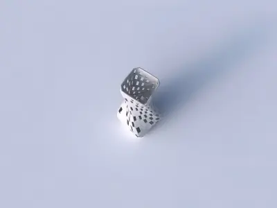 Vase twisted larger opening quadratic with checker grid latti... 3D print model