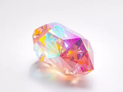 Rainbow Crystal Gem model pack Low-poly 3D model