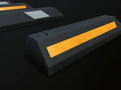 Rubber Car Parking Wheel Stopper Game-ready Low-poly 3D model Low-poly 3D model