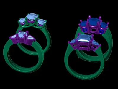 Women rings stock 3D print model