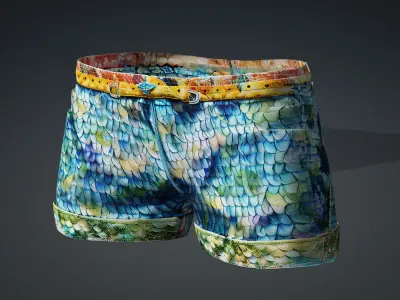 Summer Fashion Short PBR 4k Low-poly 3D model