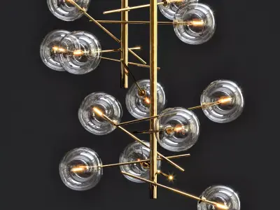Bistro Globe Clear Glass Chandelier 8 3D model