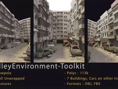 AlleyEnvironment-Toolkit Low-poly 3D model