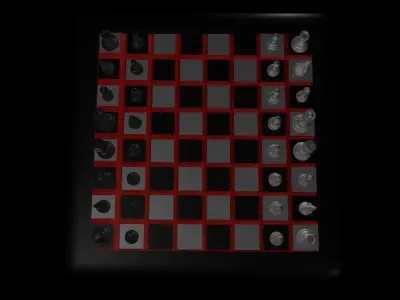Chess Pieces and Game Board Collection 3D model