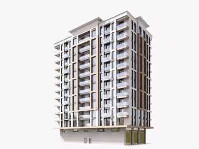 residential building Low-poly 3D model