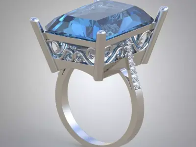 Diamond ring 0503 3D printable model Free 3D print model