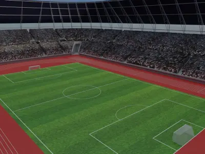 Olympic Stadium - Soccer Fans Low-poly 3D model
