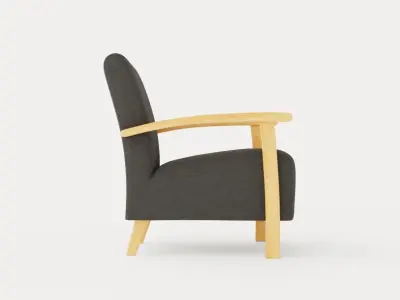 Tennessee armchair oiled oak Low-poly 3D model