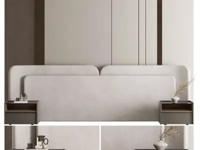 Headboard Wall Panel Composition 23 3D model